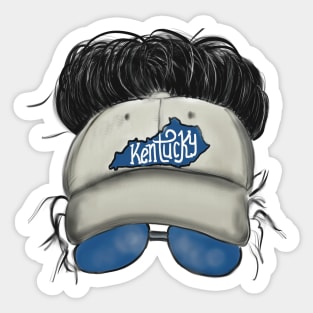 ‘Kentucky’ Girl Silhouette Baseball Cap Sunglasses Sticker